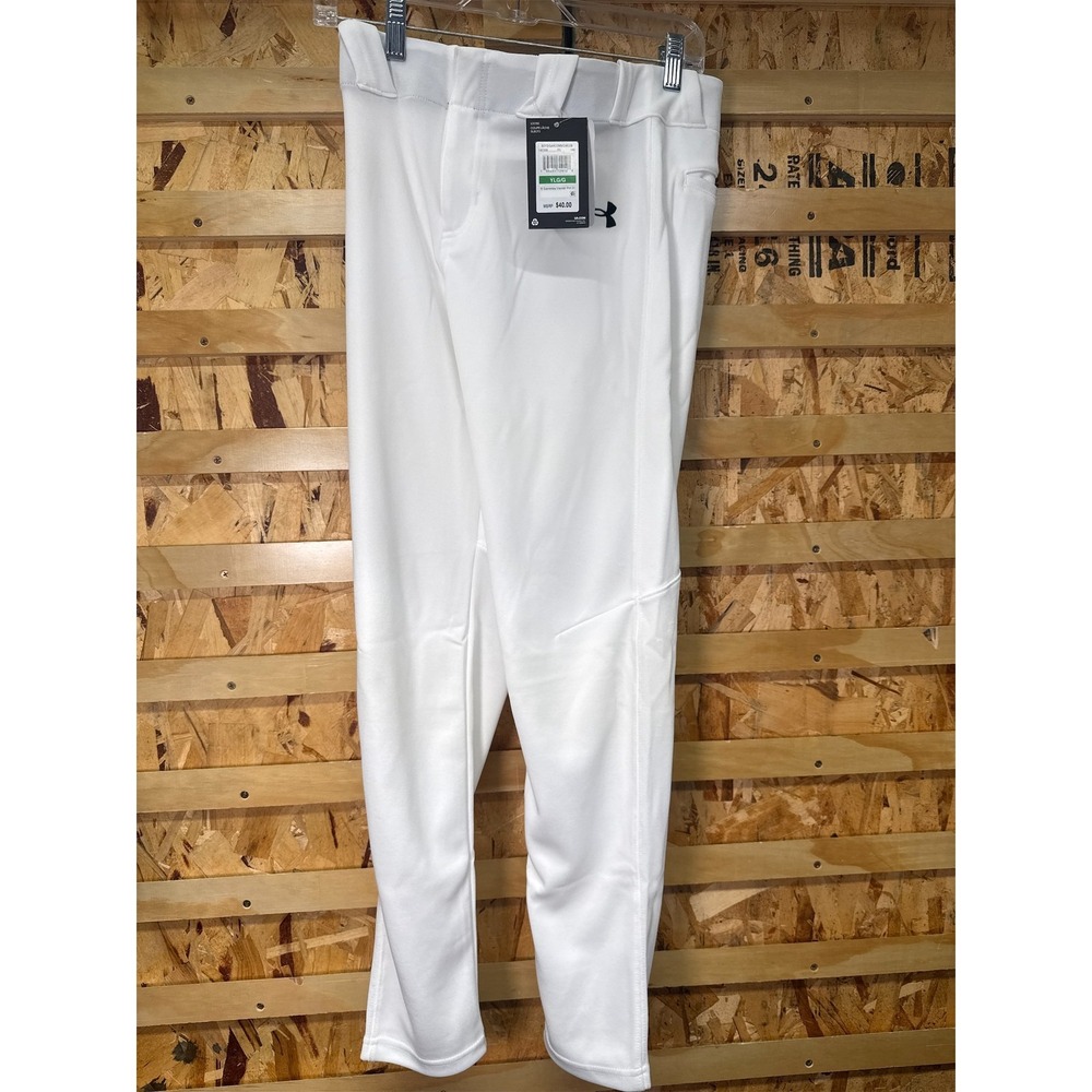 Under Armour Youth Large Baseball Pants - Comfortable & Stylish, White, YLG/G - Picture 2 of 3